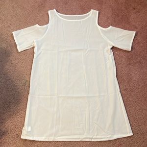 White swim suit cover up